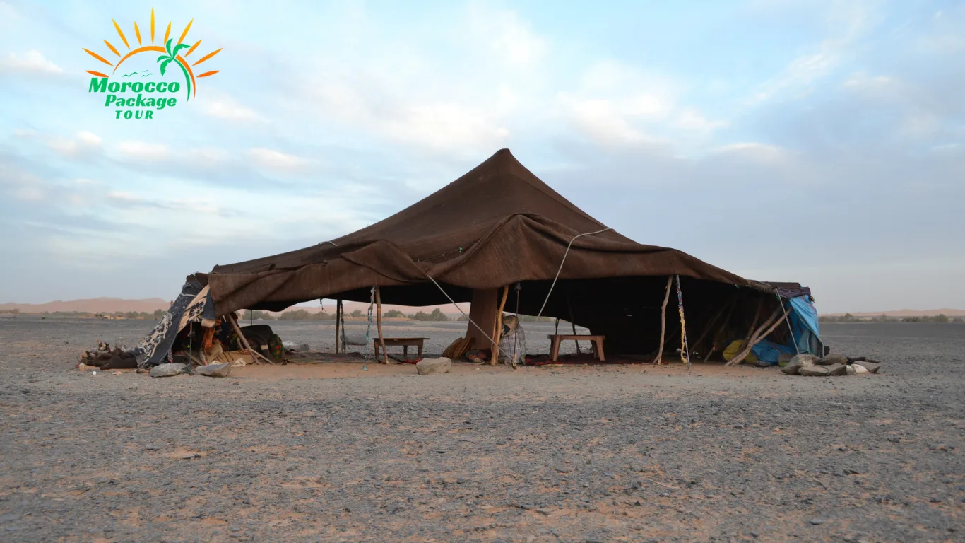 Traditional Berber desert tent featured in the 8 days in Morocco itinerary
